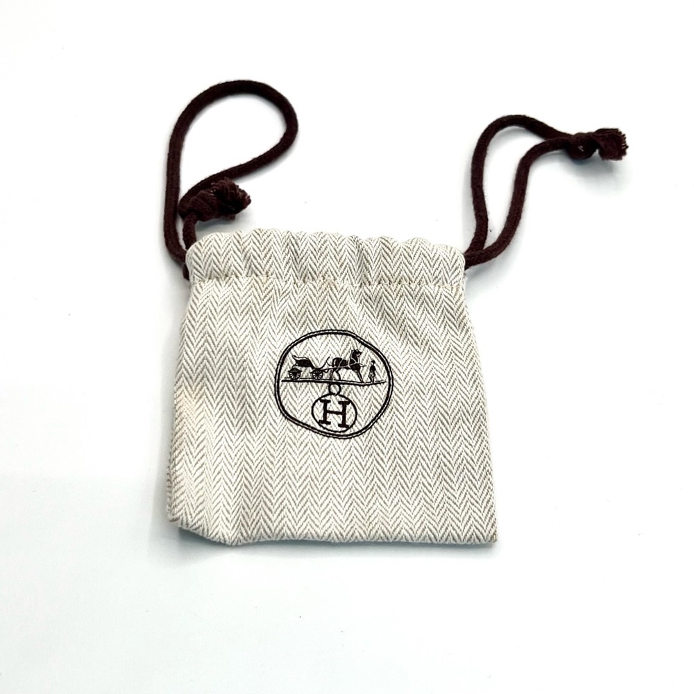 Hermes Cream and Brown Jewelry Pouch Dust Bag